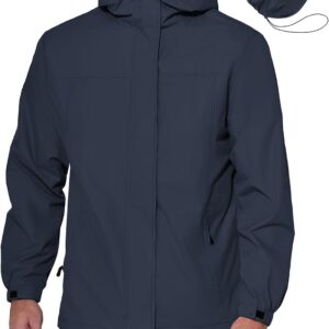 Men's Raincoat, Waterproof, Hooded, Lightweight, Packable, Outer Shell, Raincoat, Waterproof, Cycling