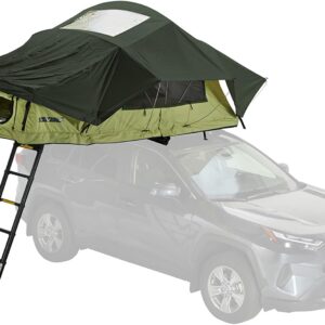 Universal roof tent: For two people, equipped with storage bags and a memory foam mattress with a removable cover.