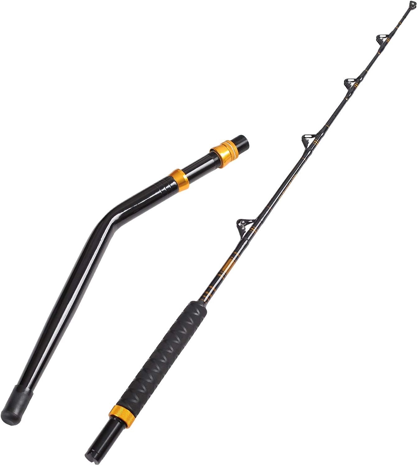Two-piece saltwater nearshore trolling rod