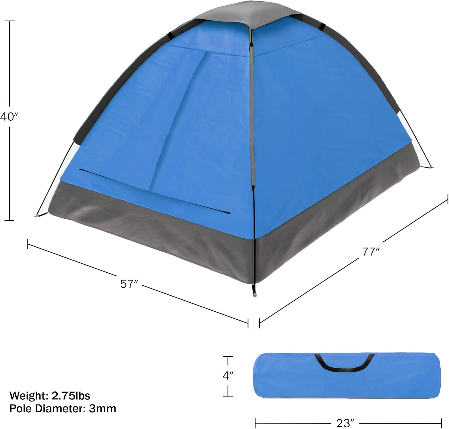Two-Person Camping Tent with Rain Cover and Packing Bag - Lightweight Outdoor Tent - Image 2