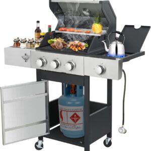 3-Burner Propane BBQ Grill with Side Burner