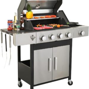 4-Burner Propane Grill with Side Burner