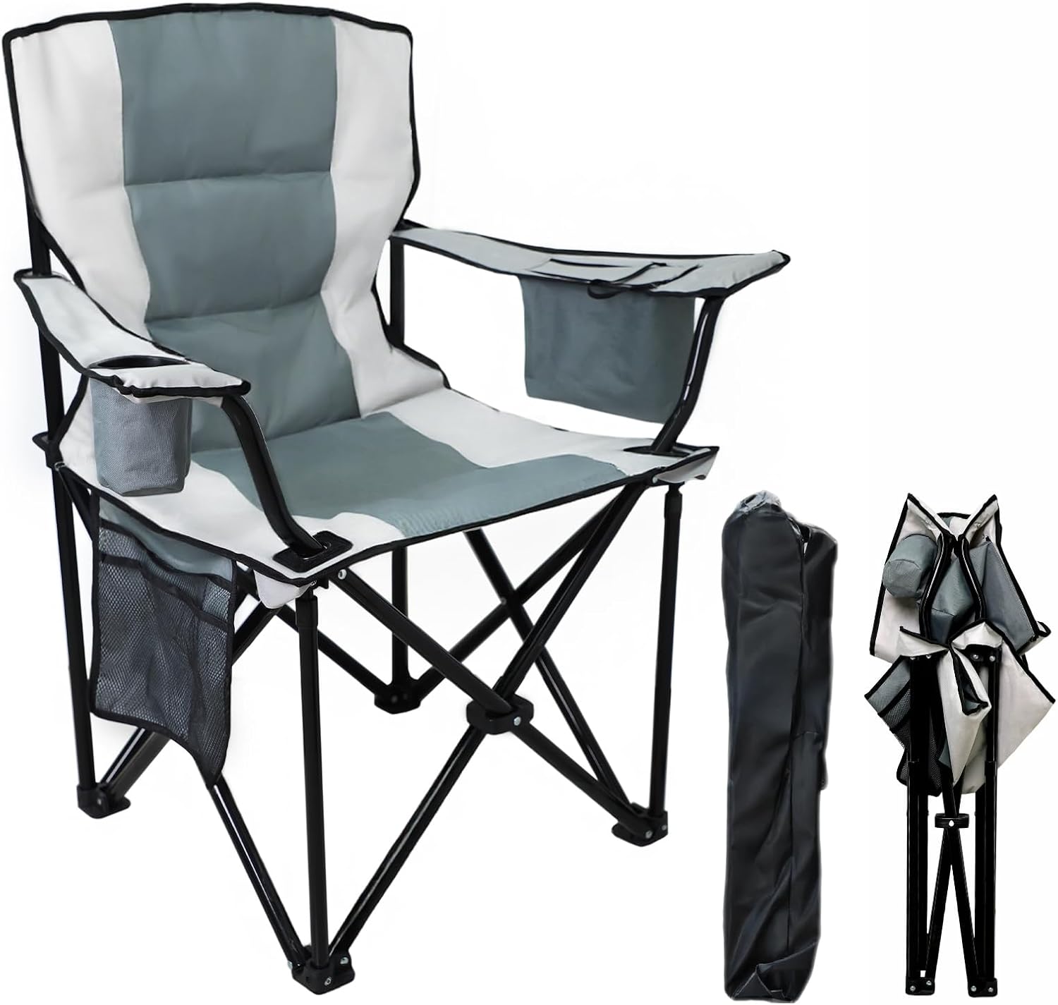 Heavy-duty camping chair, 600D Oxford cloth portable folding chair