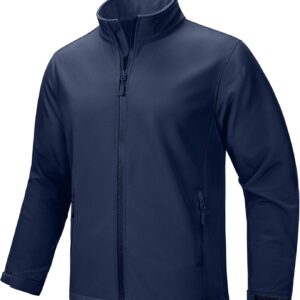 Men's Lightweight Softshell Jacket Warm Fleece Lined Waterproof Rain Jacket Windbreaker Windproof Soft Shell Outdoor