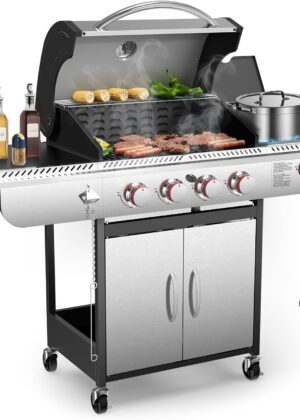 4-Burner Gas Grill with Griddle
