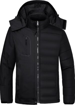Men's 3 in 1 Waterproof Ski Jacket Warm Winter Snow Coat Puffer Rain Jacket