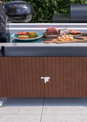 Stainless Steel BBQ Storage Cart with Wheels