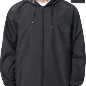 Men's Raincoat, Waterproof, Lightweight, Packable, Suitable for Hiking and Cycling