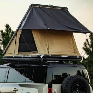 Roof tent (hard-shell): For 2-4 people; includes an aluminum telescopic ladder and LED light strip.
