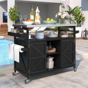 50-Inch BBQ Storage Cart with Wheels